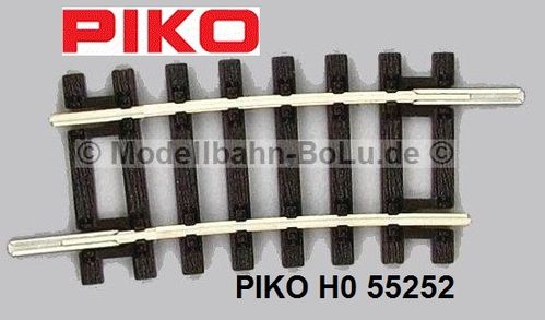 PIKO H0 55252-6 A-Gleis mit Holzschwellen, Bogen R2 7,5° (VE 6 Stück)