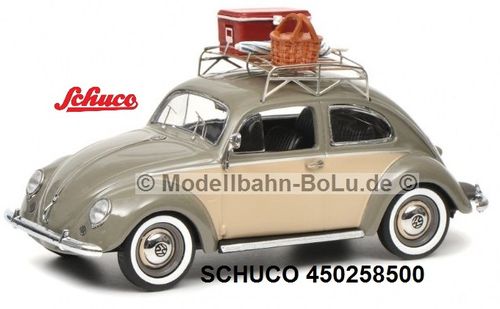 Schuco 450258500 VW Käfer Ovali „Picknick“, grau-beige, 1:43