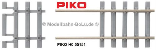 PIKO H0 55151-12 Gleisschwellen 31 mm f. Flexgleis m. Betonschwellen, (12 Stück)