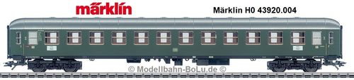 Märklin H0 43920.004  Schnellzugwagen 2. Kl B4üm-63 der DB Ep 3 m. Preiser-Figuren (werks. ausverk.)